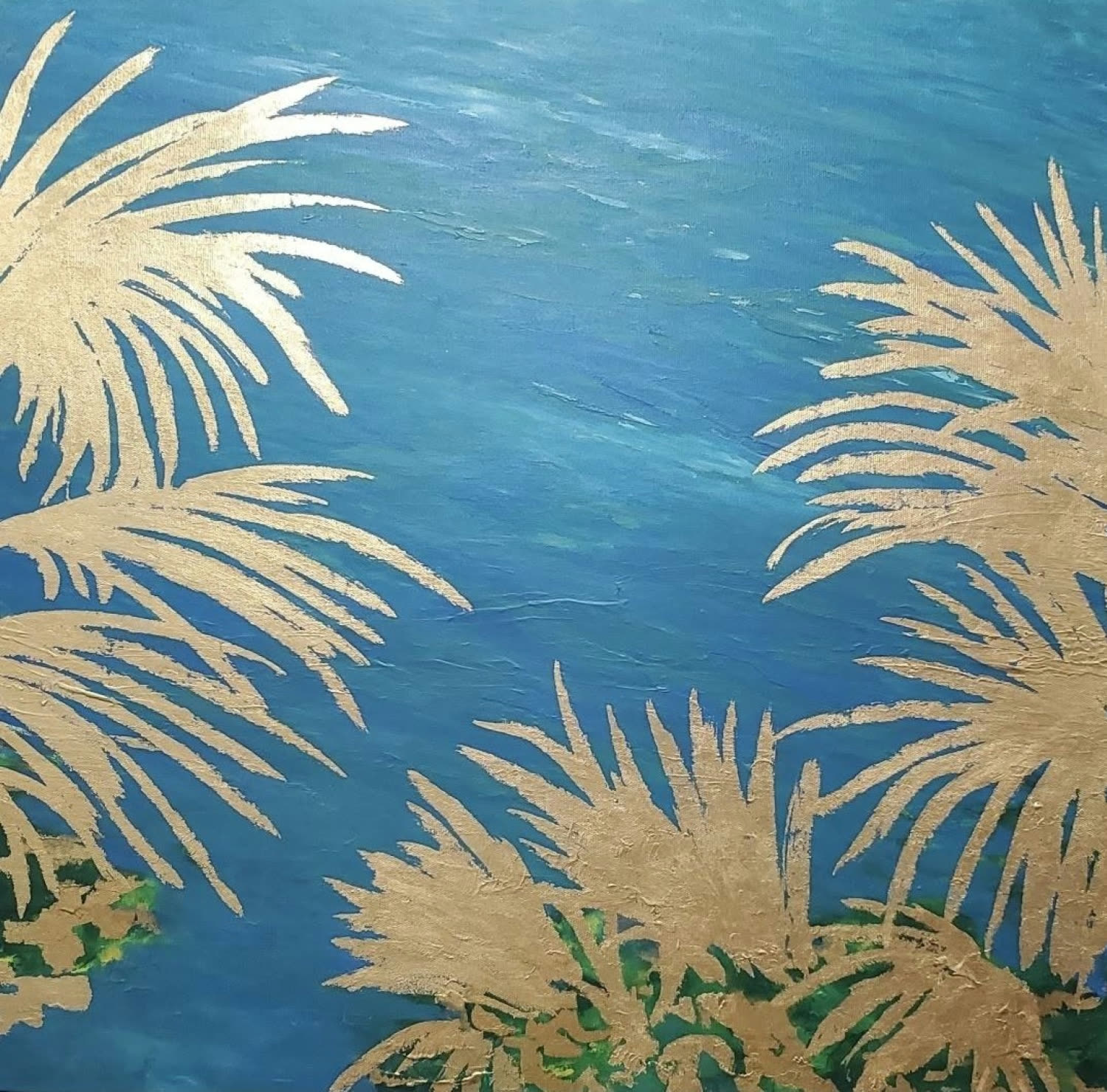Promenade au bord de l'eau — post-impressionist landscape painting